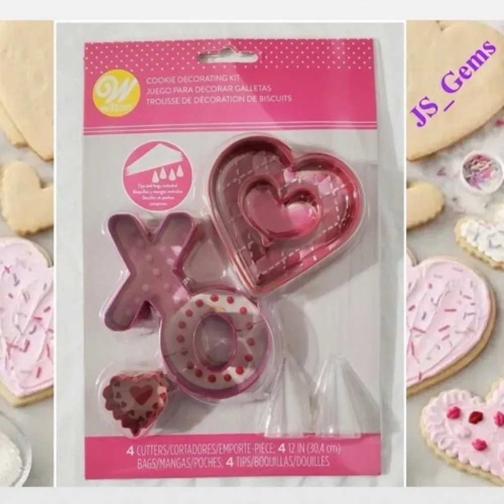 New Cookie Decorating Hearts & XO 12 Piece Kit